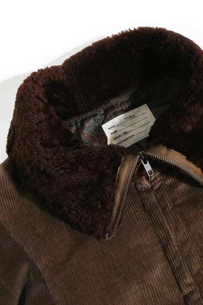 circa make mouton collor wide Corduroy blouson
