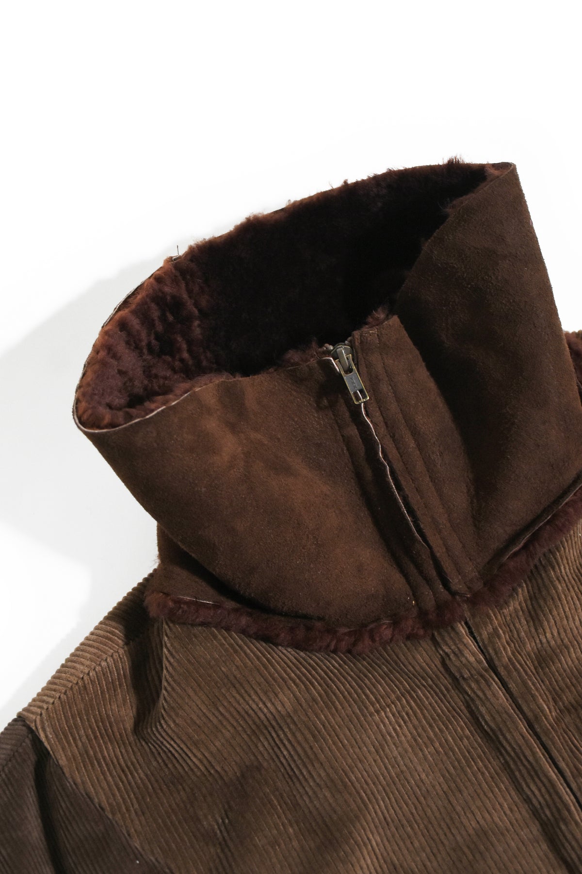 circa make mouton collor wide Corduroy blouson