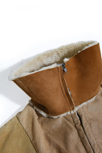 circa make mouton collor wide Corduroy blouson