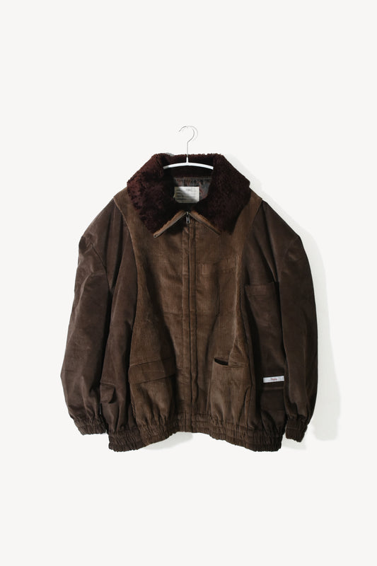 circa make mouton collor wide Corduroy blouson