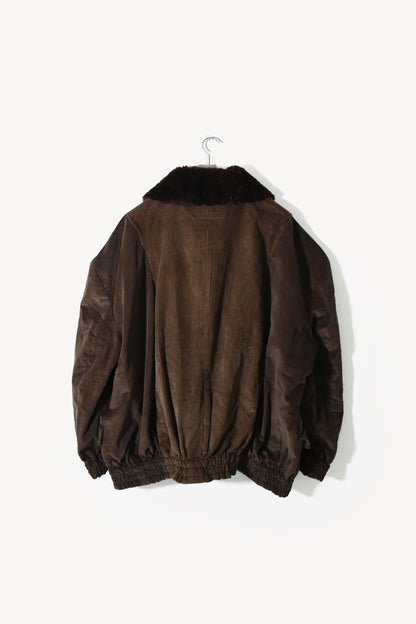 circa make mouton collor wide Corduroy blouson