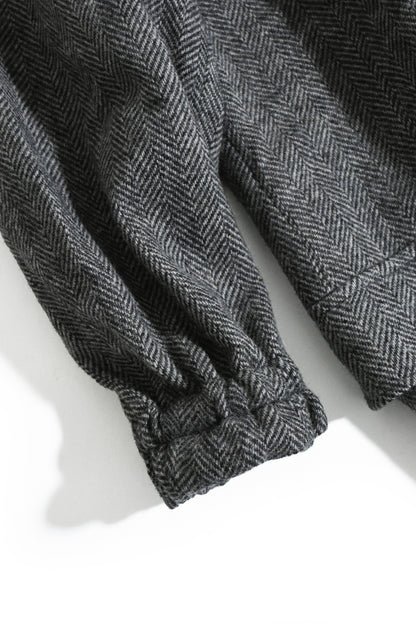 circa make mouton collor wide tweed blouson