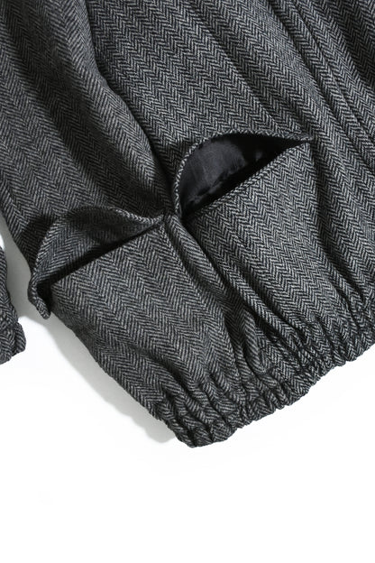 circa make mouton collor wide tweed blouson