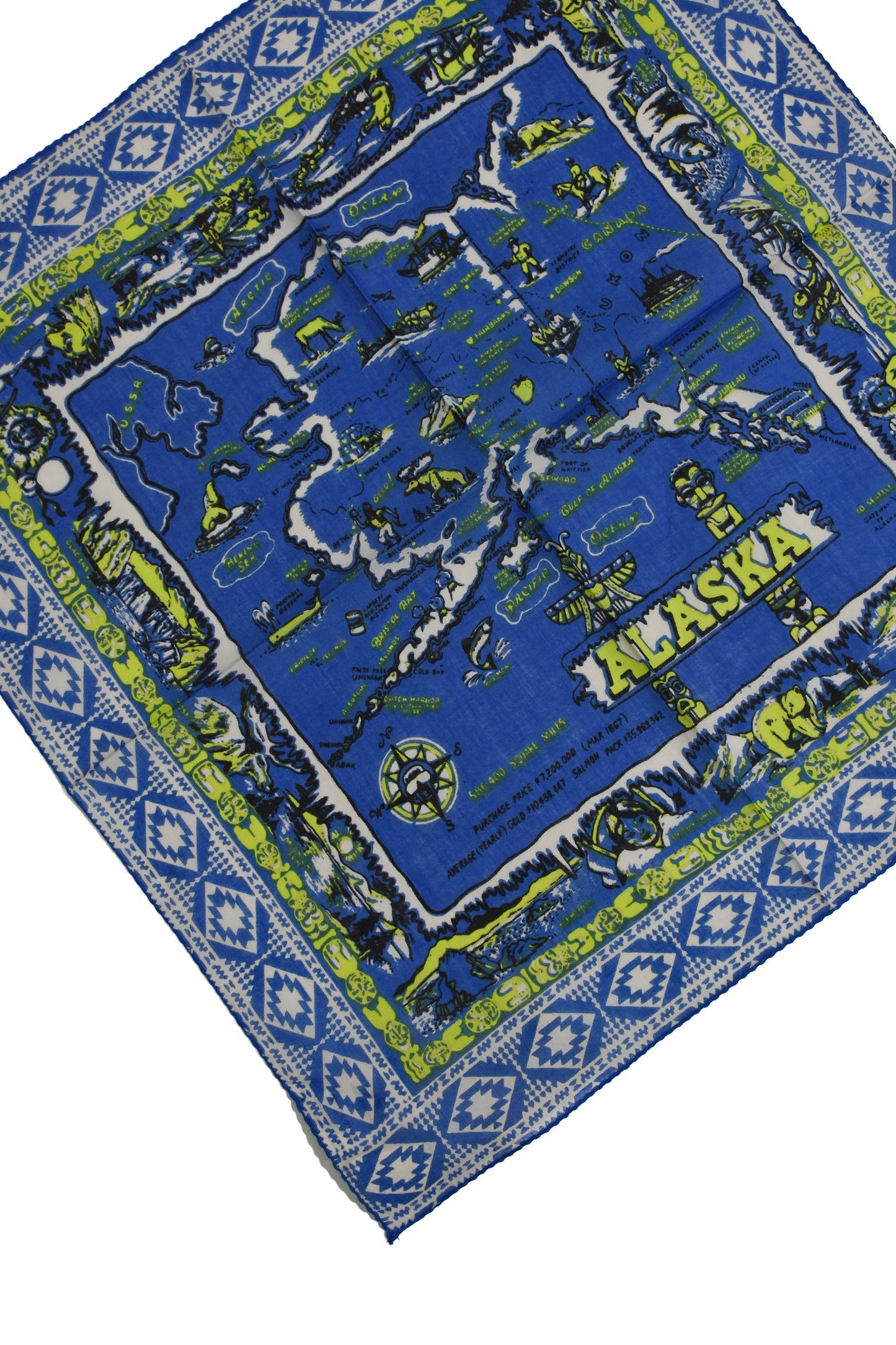 Map print bandana /48cm/9type