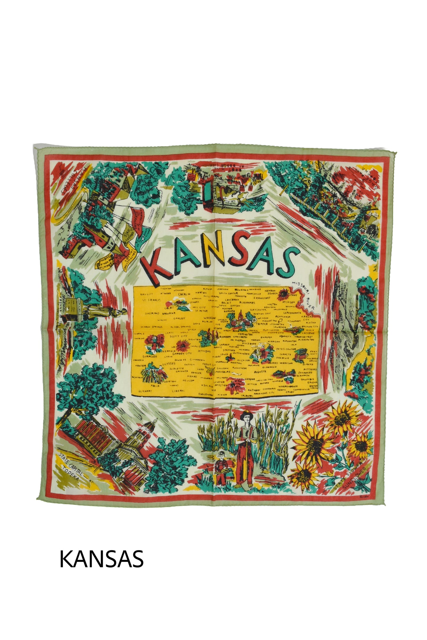 Map print bandana /48cm/9type