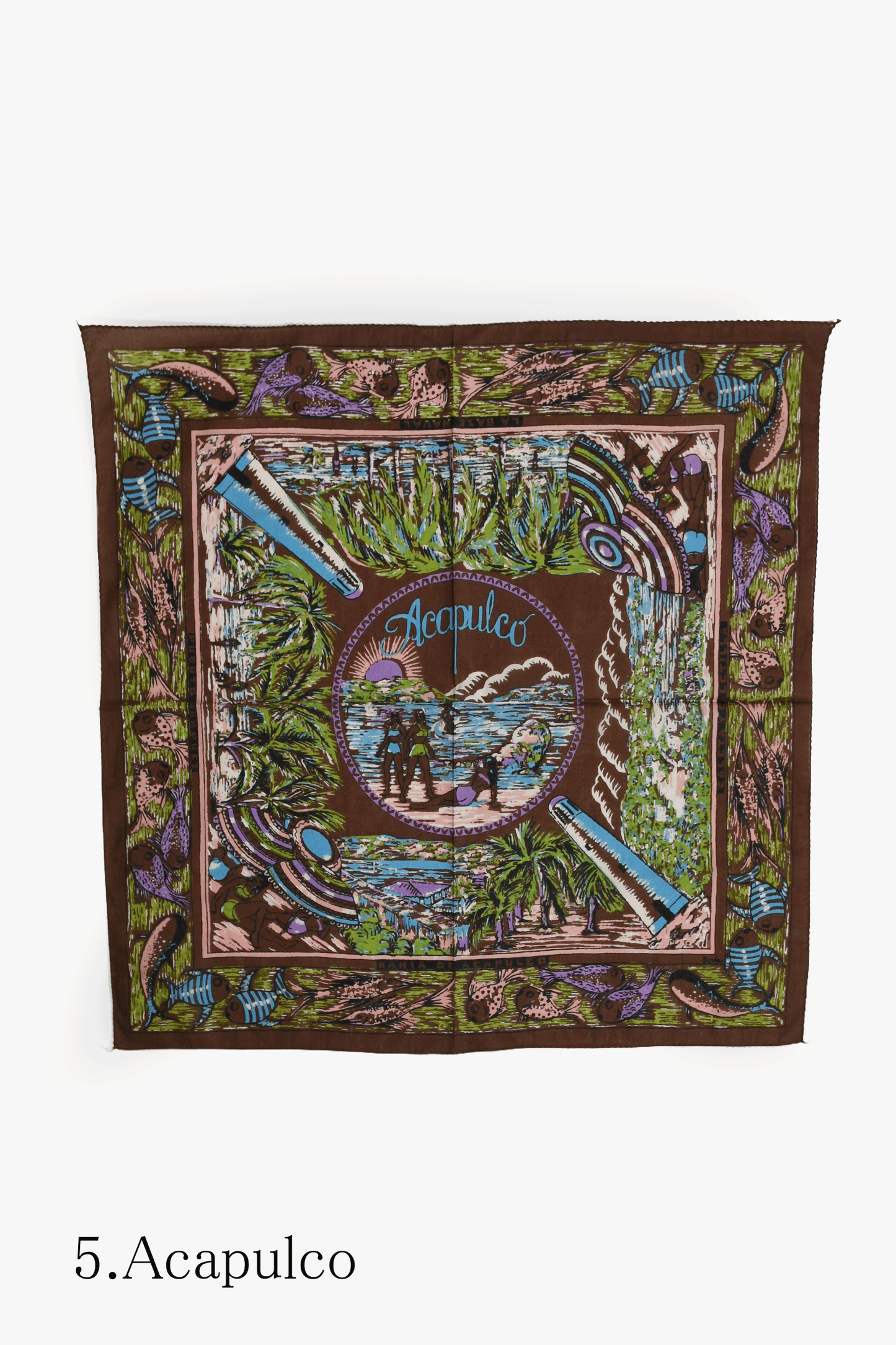 Map print scarf /64cm/5type