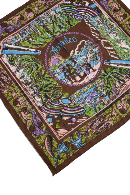 Map print scarf /64cm/5type