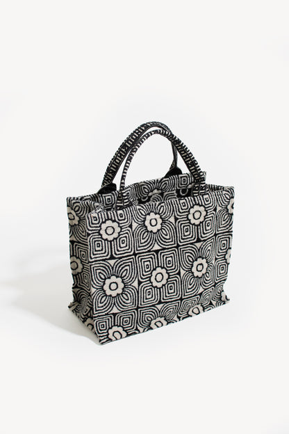 Demo Flower Jacquard Small Book Tote