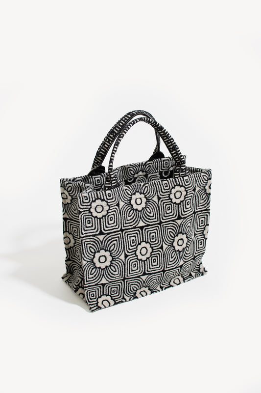 Demo Flower Jacquard Small Book Tote