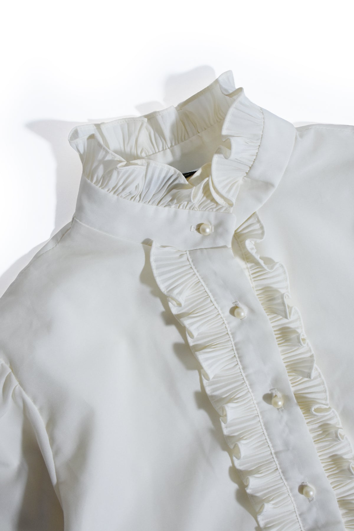 Vintage Ruffled Stand Blouse
