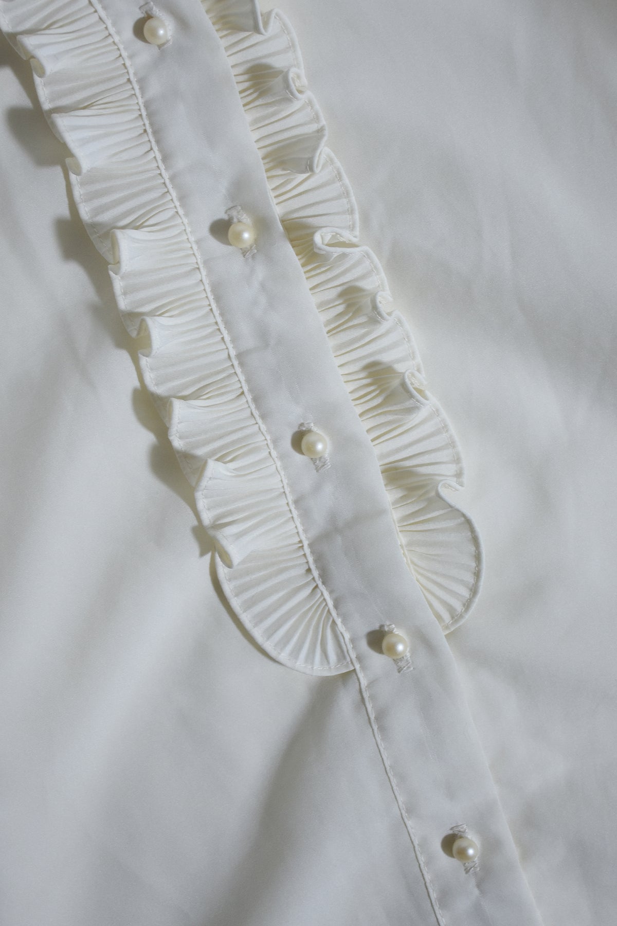 Vintage Ruffled Stand Blouse