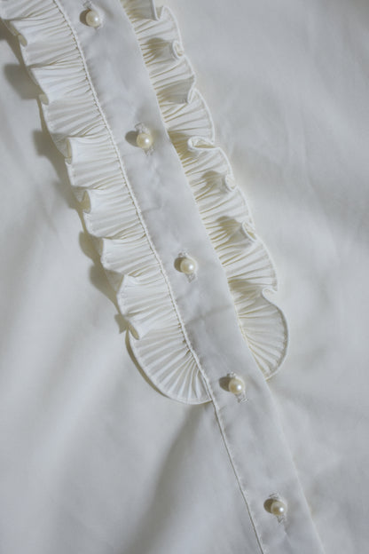 Vintage Ruffled Stand Blouse