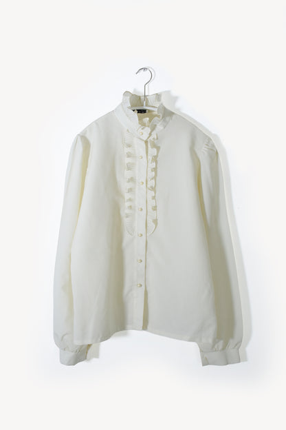 Vintage Ruffled Stand Blouse