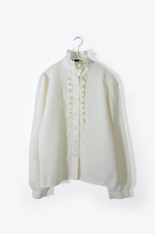 Vintage Ruffled Stand Blouse