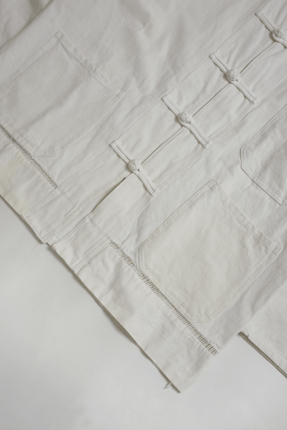 Antique 40's French linen Chinese jacket/C