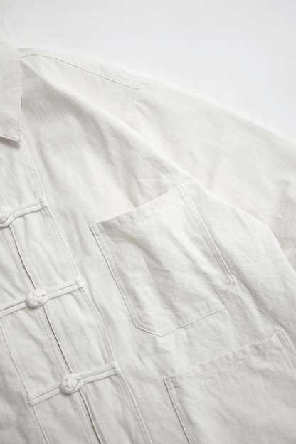 Antique 40's French linen Chinese jacket/C