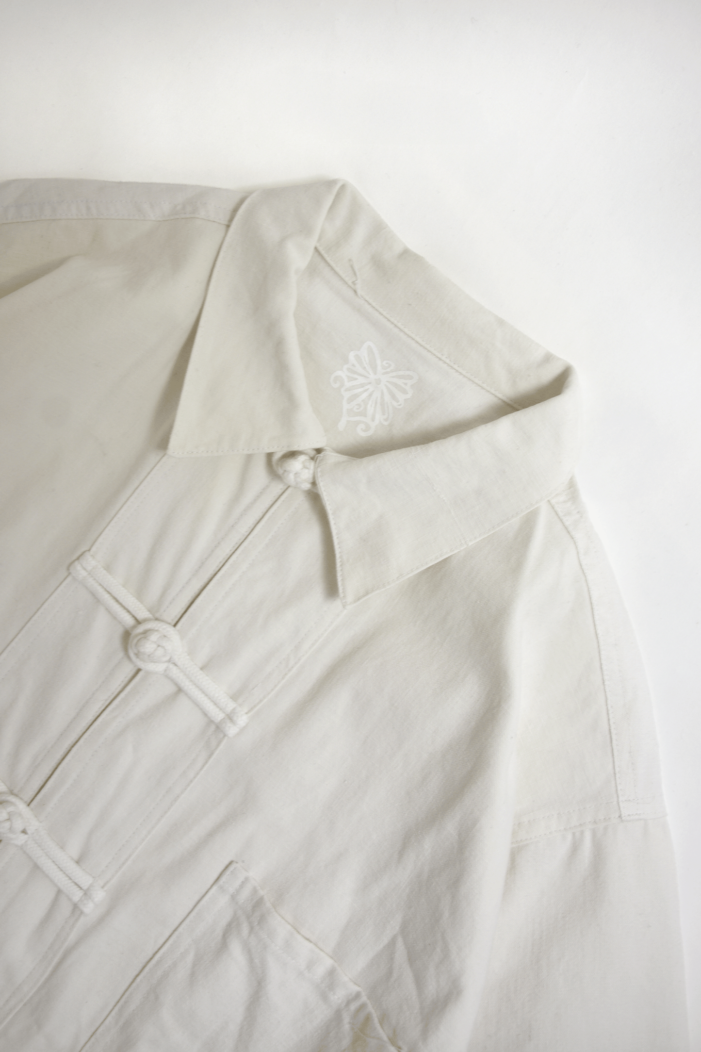 Antique 40's French linen Chinese jacket/C