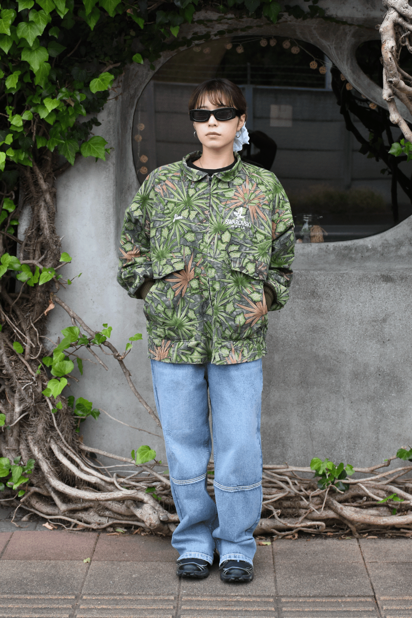 Vintage"Swarovski"Real tree camo blouson