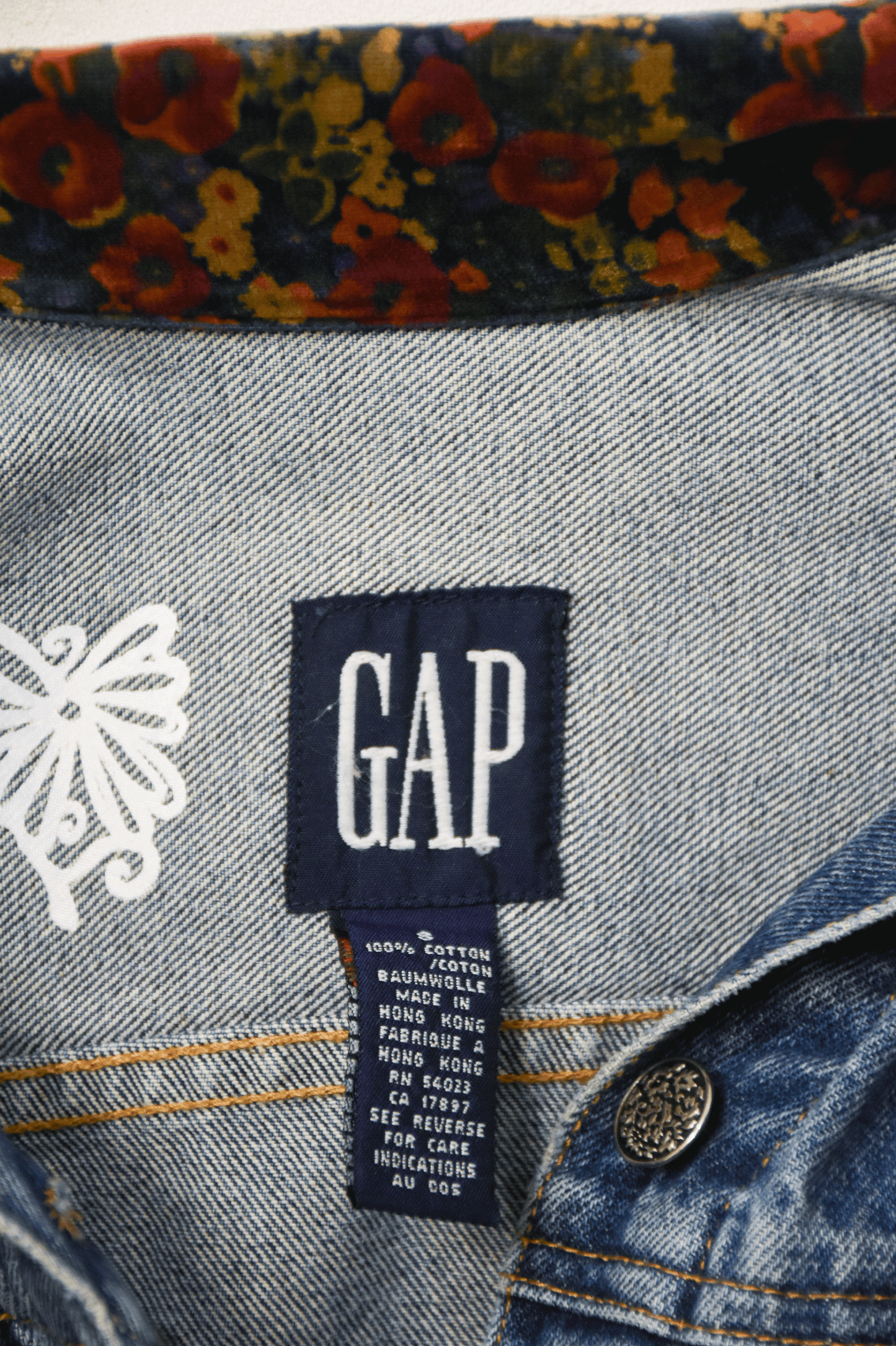 Vintage Velvet floral collar Denim Jacket