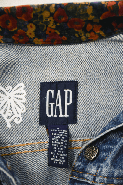 Vintage Velvet floral collar Denim Jacket